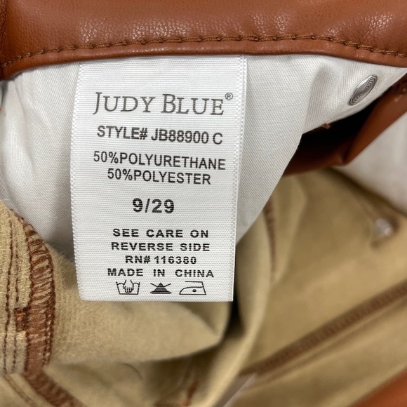 Judy Blue High Waist Tummy Control Camel Faux Leather Wide Leg Crop - 9/29 - NWT - Picture 3 of 6
